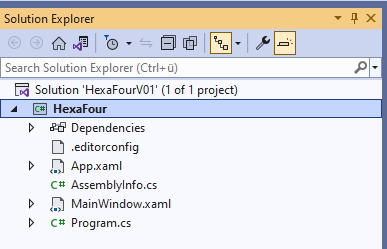 Screenshot of the 'Solution Explorer' of Visual Studio