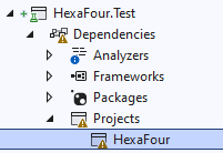 Dependency in Visual Studio shows a warning because of non compatible projects