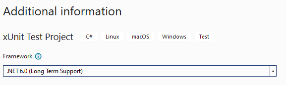 Set the Framework of an xUnit test project