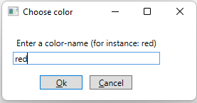 An input window for text input. Color names are allowed.